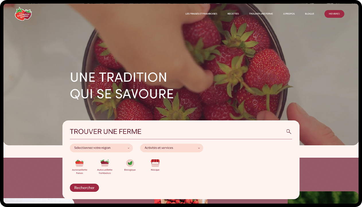 Capture d'écran Fraises et framboises du quebec format écran